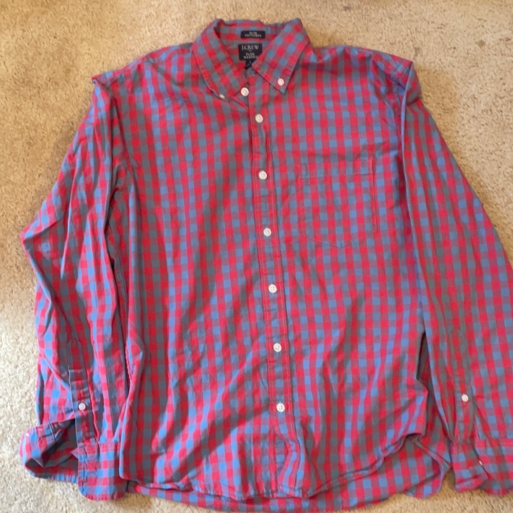 J. Crew Men’s slim button down untucked size Large